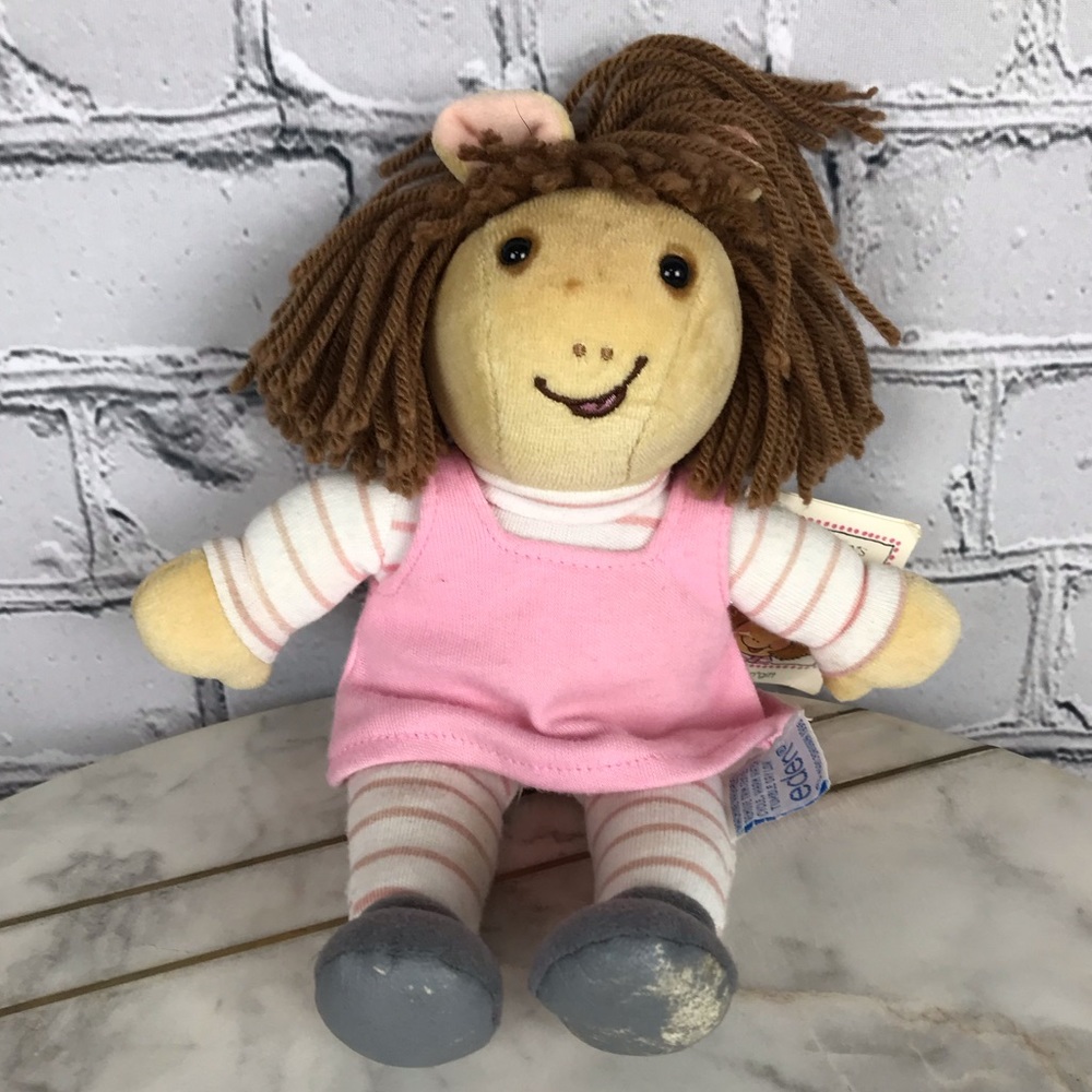 Eden Marc Brown Arthur’s Little Sister D.W. Plush Doll 90’s Vintage 1996 Toy